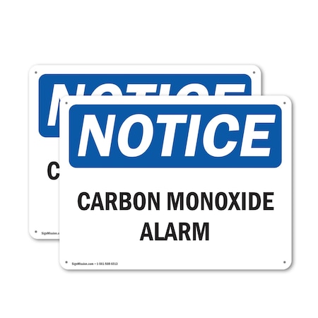Signmission Carbon Monoxide Alarm, 18 in W x Rectangle, Aluminum OS-2PACK-NS-A-1218-L-10440